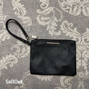 Steve Madden Women's Black Wristlet Wallet with Logo Accents